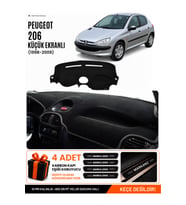 e-biz PEUGEOT 206 KÜÇÜK EKRANLI (1998-2009) Uyumlu Torpido Örtüsü, Torpido Kılıfı - Siyah - PE003