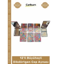 #CepAynası Promosyon Hediyelik Şık Tasarım Portatif Logo 12'li Büyüteçli Dikdörtgen Cep Aynası