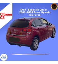 Citroen C3 Krom Bagaj Alt Çıtası 2009-2016 P. Çelik