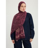 Schaless Sonsuz Aşk - Vizon - Efilia Desenli Şal - 70x190 Cm (Bordo)