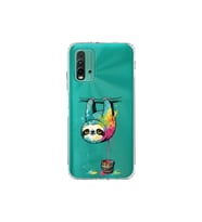 Redmi 9T ile Uyumlu Splash Tembel Hayvan Tasarımlı Şeffaf Silikon Kılıf