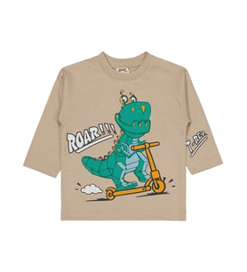 Civil Baby Dinazor Nakışlı 6-18 Ay Sweatshirt - Bej