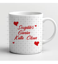 Sevgililer Anneler Babalar Öğretmenler Gününe, Sevgiliye ve Sevdiklerinize Kişiye Özel Günlere Çift Taraflı Hediyelik Kupa Bardak