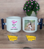 Teyze Anne Gibi Ama Daha Cool Kupa Bardak Fotoğraflı T Lacivert Kulplu Teyzeye Hediye Anneler Günü Hediyesi