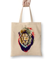 Lion Head Artwork Bez Çanta Uzun Saplı
