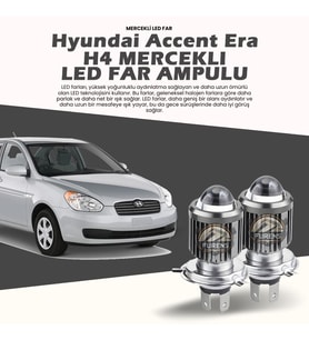 Hyundai Accent Era Mercek Led Xenon Uzun - Kısa Çift Renk Şimşek Etkili