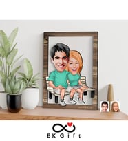 BK Gift Kişiye Özel Sevgililer Karikatürlü 3D Ahşap Tablo, Sevgiliye Hediye, Sevgililer Günü Hediyesi, Yıl Dönümü Hediyesi, Doğum Günü Hediyesi-55