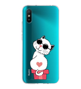 Xiaomi Redmi 9A Uyumlu Kapak Coolcat Tasarımlı Şeffaf Silikon Kılıf