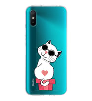 Xiaomi Redmi 9A Uyumlu Kapak Coolcat Tasarımlı Şeffaf Silikon Kılıf