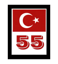 Türkiye Bayraklı Samsun 55 Plaka Kodu Ön Cam Sticker
