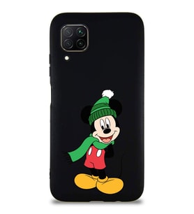 Huawei P40 Lite Soft Premier Kapak Mickey Mouse-G Tasarımlı Silikon Kılıf - Siyah (Şeffaf)