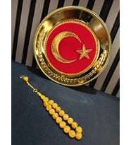 ALTIN VARAKLI TESBİH MASKOT EFE BİLEK BOY 14MM