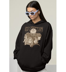 Led Zeppelin Rock Metal Baskılı Unisex Oversize Müzik Grubu Hoodie