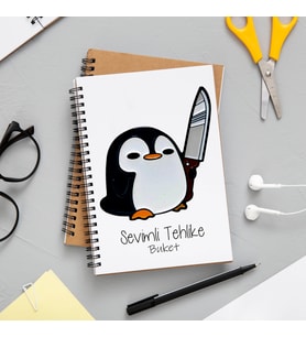 Sevimli Tehlike Penguen Defteri Kişiye Özel