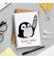 Sevimli Tehlike Penguen Defteri Kişiye Özel