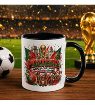 BK Gift Portekiz Taraftar Temalı Dünya Futbol Kupası Tasarımlı Siyah Kupa Bardak