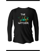 The Witcher Baskılı Uzun Kollu Bisiklet Yaka Erkek Siyah T-Shirt