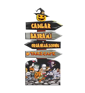 Cadılar Bayramı Mekan Süsleme  Ayaklı Karşılama Pano