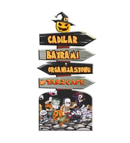 Cadılar Bayramı Mekan Süsleme  Ayaklı Karşılama Pano