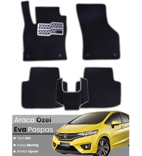 HONDA JAZZ HATCHBACK (2012-2014) Uyumlu EVA Paspas Tam Set–Araca Özel,Kolay Montaj