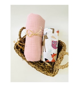 2 Adet 4 Katlı Ve 2 Katlı Çok Amaçlı Müslin Bezi Örtü Battaniye