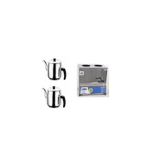 İDEAL ÇELİK Platin 19 Litre Elektrikli Pleytsiz Çay Kazanı & Kahveci Kazanı & Kahve Ve Çay Ocağı-DEMLİKLİ