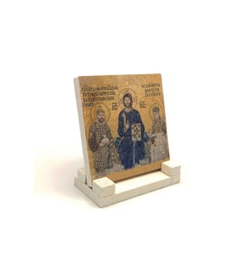 Ayasofya Deesis Mozaiği Baskılı Taş Masaüstlük 10X10