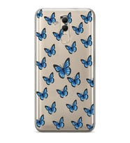 Huawei Mate 20 Lite Uyumlu Kelebek Desenli Şeffaf Telefon Kılıfı