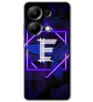 Redmi Note 13 Pro 4G Kılıf HD Desen Baskılı Kılıf - Dark Neon Yaprak E Harfi