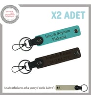 Tarz Sahibi Şöförler İçin, İsim Ve Plaka Yazılı Hediye 2'li Anahtarlık Set, Koyu Turkuaz-K Kahve-SK (Çok Renkli)