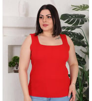 Kadın Askılı Arka Kare Yaka Büyük Beden (Kırmızı)