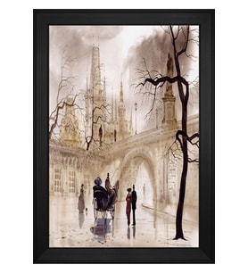 Manzara Temalı Kanvas Tablo 50 x 70 cm Siyah Çerçeve
