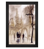 Manzara Temalı Kanvas Tablo 50 x 70 cm Siyah Çerçeve