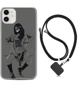 Apple iPhone 11 12 13 Mini Kılıf Boyun Askılı Silikon Purest Evil 1627