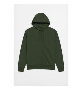 Erkek Kapüşonlu İçi Polarlı Haki Sweatshirt