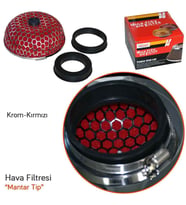 Carub Ses & Performans Arttırıcı Açık Hava Filtresi Mantar Tip Kırmızı +6 Hp Aparatlı Üniversal
