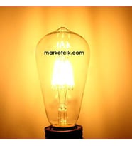 Edison Dekoratif Rustik Led Armut Ampul 4 Watt E27 Duy, ST64 Oval Armut Ampul Modeli