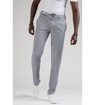 Ecer Slimfit Beli Yarım Lastikli Ve İplikli İnce Çizgili Yazlık Jogger Pantolon (Lacivert)