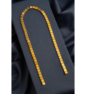 Hematit Doğal Taş Parlak Gold Yassı Kare Kesim 6x6mm Dizi [AA]