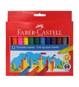 Faber Castell Jumbo Keçeli Boya Kalemi 12'li