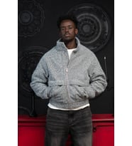 Oversize Crop Model Yan Cepli Astarlı Kırçıllı Mont