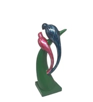 Soyut İkili Kuş Heykeli 14x30cm