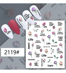 Adanil Gül ve Yazılı Sticker J0-2119