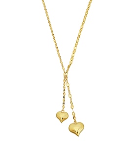 Barika Jewelry Kadın Bombeli Kalpli Altın Kolye