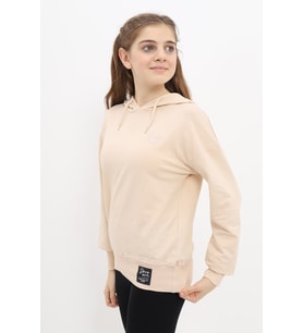 Toontoy Kız Çocuk Nakışlı Sweatshirt (Bej)