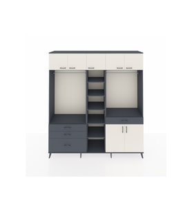 Hyperion Dolap 11 Raflı 4 Çekmeceli 2 Askılı 220x44x243 Antrasit-Aytaşı/Antrasit