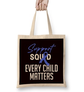 Support Squad Child Abuse Prevention Month Awareness April Bez Çanta Uzun Saplı