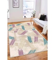 Pembe Turkuaz Spor Kaymaz Tabanlı Dekoratif Halı FR03 - 100 x 160 cm