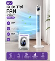 45W Kule Tipi Fan 45 İnç Uzaktan Kumandalı Dijital Ekranlı Zaman Ayarlı Sessiz Vantilatör