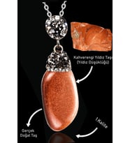 Sertifikalı Zirkon Taşlı Tamburlanmış Kahverengi Yıldız Taşı Kolye (Çok Renkli)